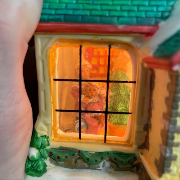 Vintage Enchanted Christmas Village Toy Shop Village Scene Lighted Window Scene - Picture 6 of 12
